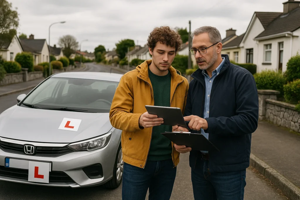 A rsa driving instructor gives tips to the driving learner
