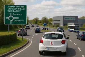 Carrowmoneash Roundabout in Oranmore, with the NCT Test Centre