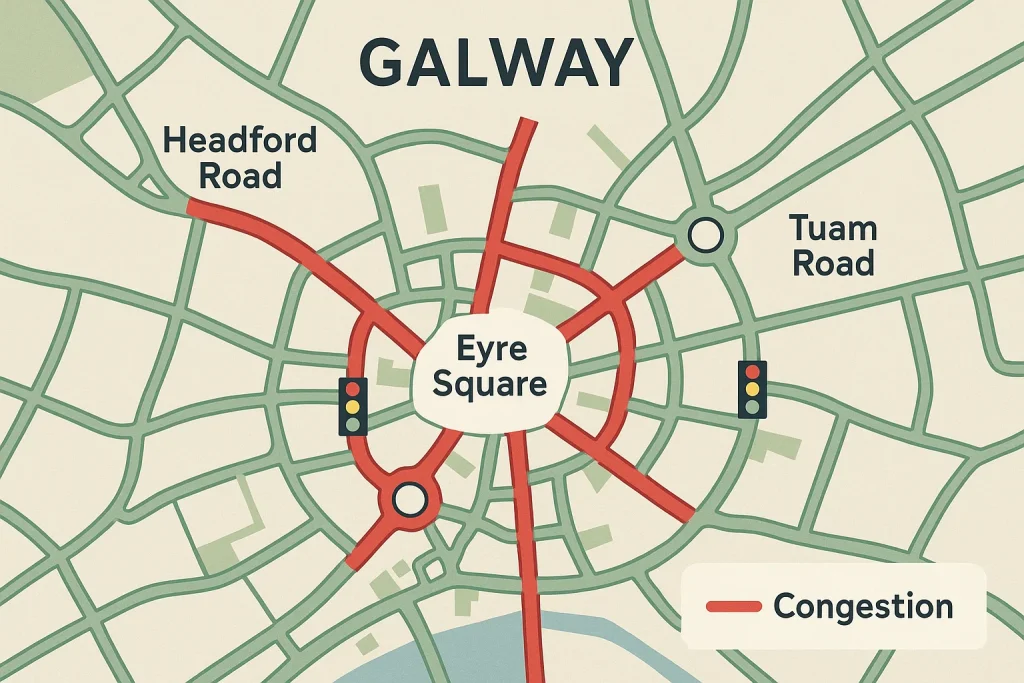 Galway city traffic map