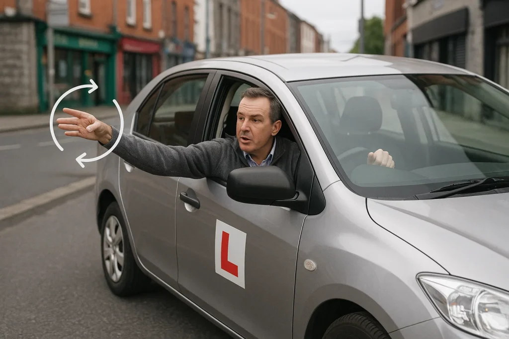 the hand signal for turning left