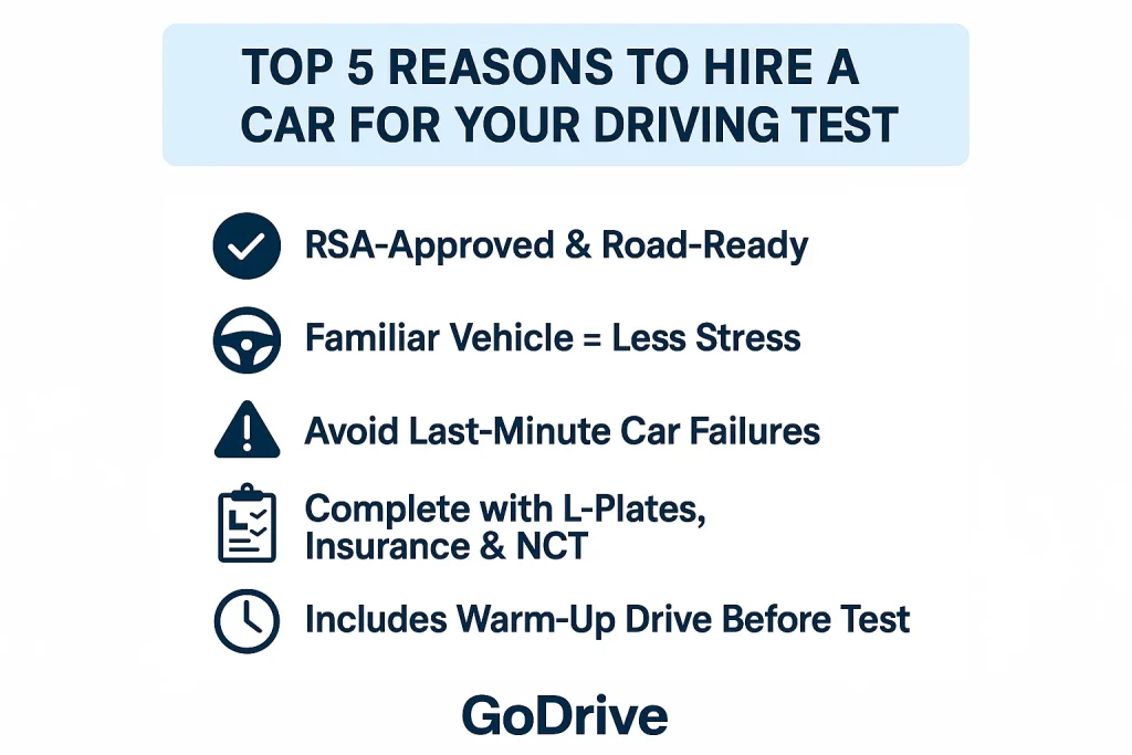 hire a car for driving test - 5 reasons