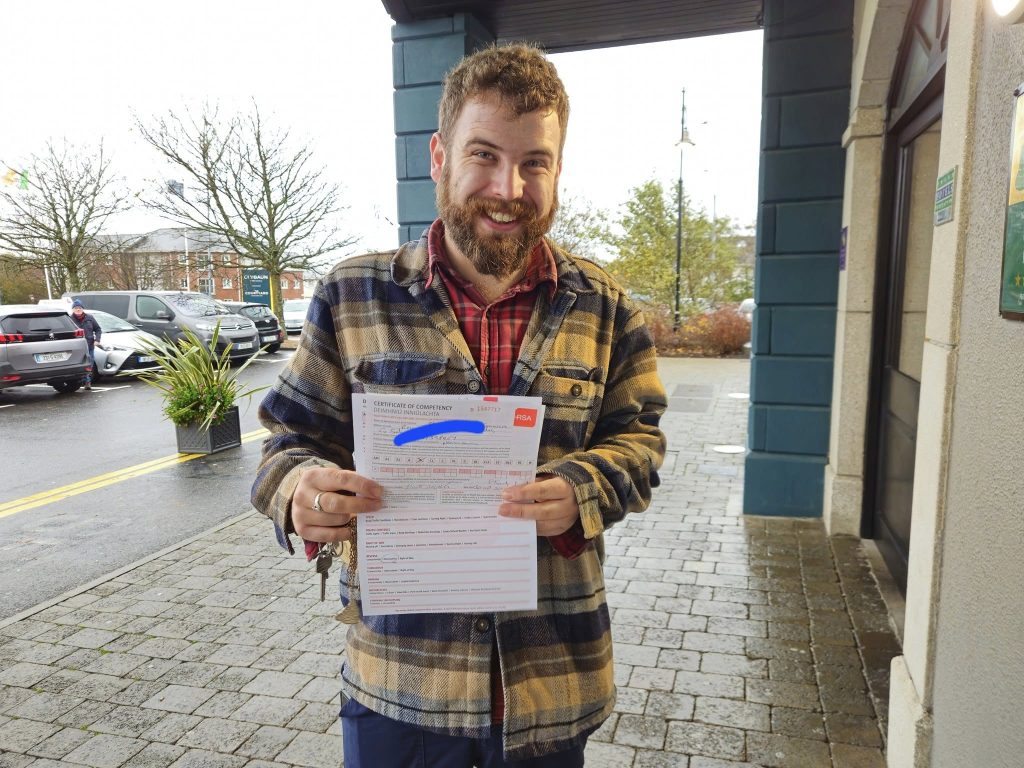 Steve on passing his Driving Test with GoDrive School of Motoring.