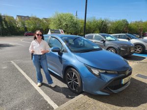 Ciara has passed her driving test at the Clybaun hotel, Galway.