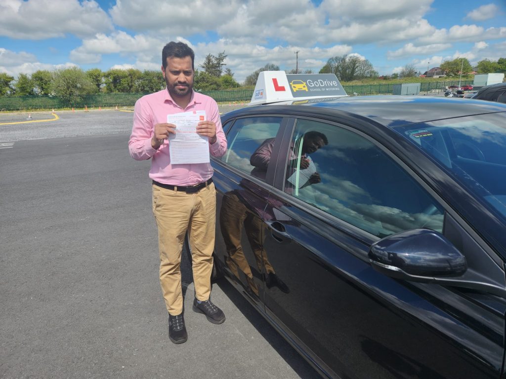 Jewel passed his driving test at the Carnmore test center, Galway.